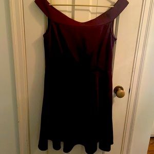 5 Twelve deep plum off the shoulder dress